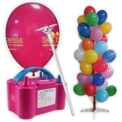 Kit 500 palloncini personalizzati stampa fronte retro con espositore