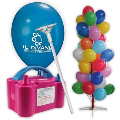 500 palloncini promozionali con logo stampato, astine e valvole