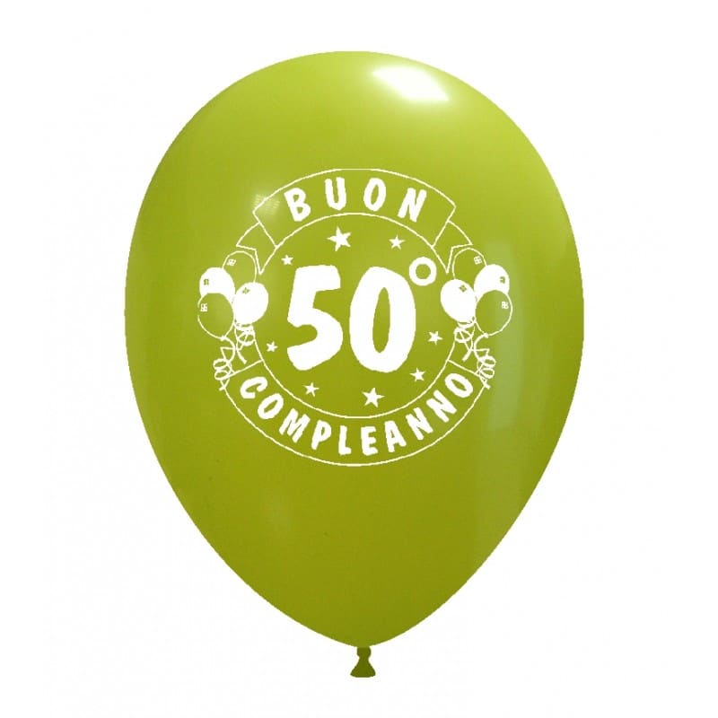 Biglietto Auguri Buon Compleanno NUMERO 50 ANNI con palloncini