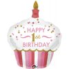 Palloncini compleanno 1st Birthday Cupcake Bimba SuperShape (48”)