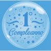 Palloncini compleanno Bubble Party - Primo Compleanno Celeste (18”)