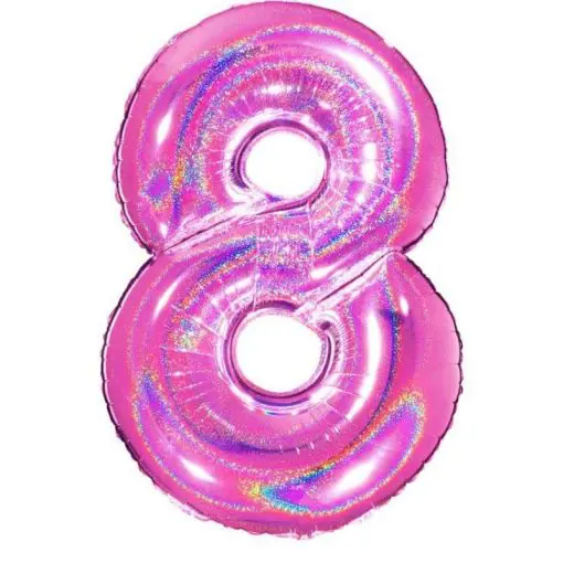 Palloncino Mylar a Forma di Numero 8 Rosa